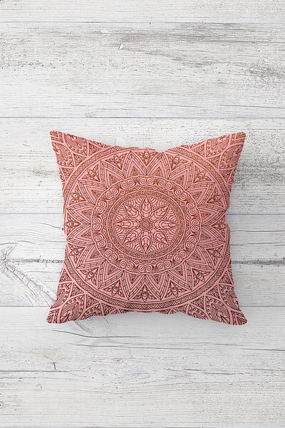 on the clouds Ethnic Mandala Printed Pink Μαξιλαροθήκη - Διπλή Πλευρά, Κρυφό φερμουάρ