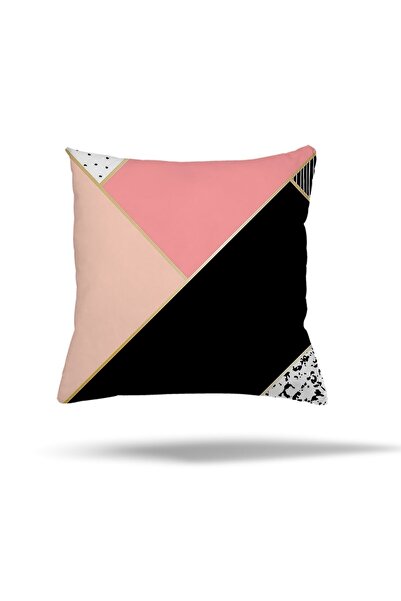 on the clouds Geometric Color Blocked Patterned Hidden Zippered Pillow Case T...