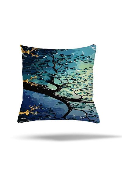 on the clouds Ethnic Patterned Flower Tree Rug - Hidden Zipper, Throw Pillow Cover, Seat Pillow Cover