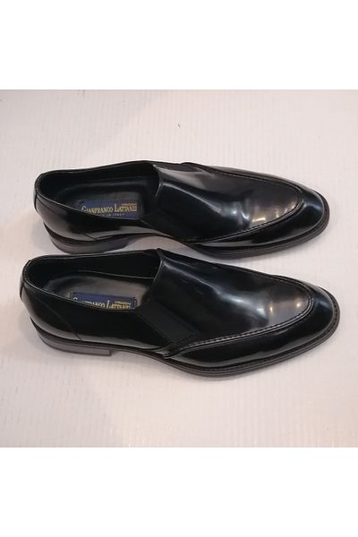 Gianfranco Lattanzi Men's Genuine Leather Opening Black Side Elasticated Hand Stitched Rubber Sole Loafer