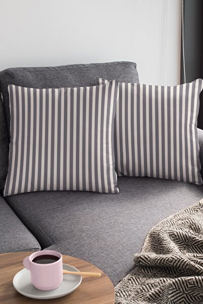 Viva Home 43x43cm Premium Thai Feather Woven Fabric Double Sided Throw Pillow Pillow Case Striped Krl043