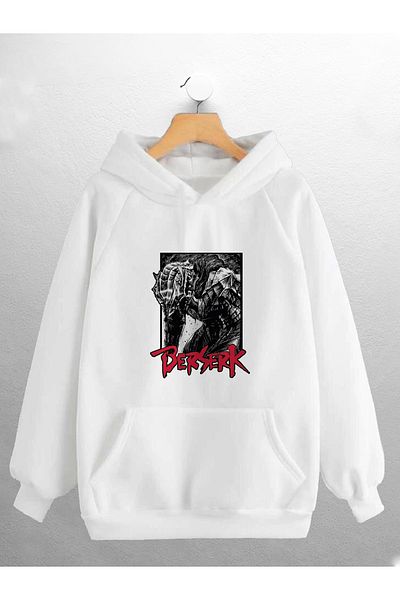 Joza Outdoors Unisex Women Men Berserk Printed Design White Oversize Sweatshirt