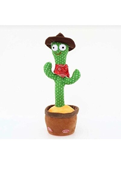 EREN HEDİYELİK Konuşan Dans Eden Kaktüs Işıklı Şarjlı Saksı Pelüş Oyuncak