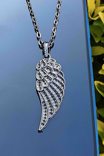TREND COLLECTİON Siyah Füme Kartal Kanat Kolye