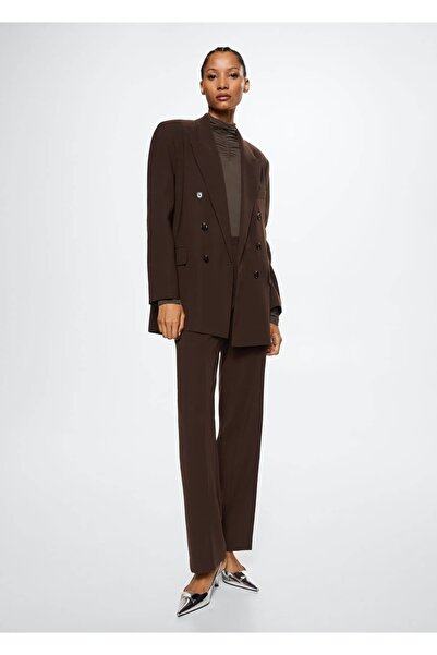 MANGO Woman Сако с двуредна яка и плат