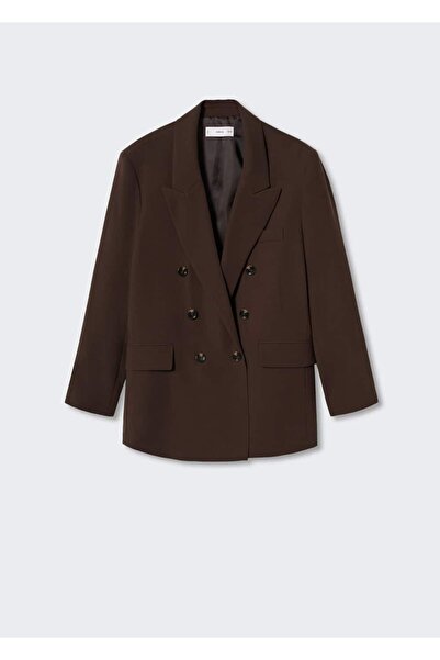 MANGO Woman Сако с двуредна яка и плат