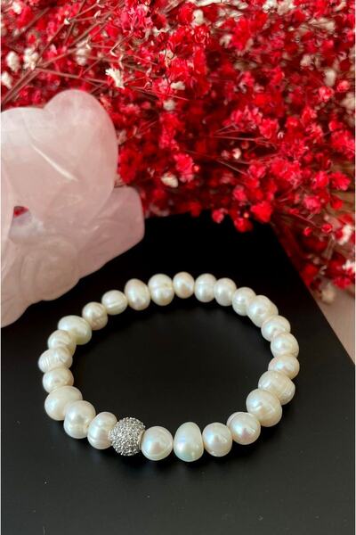 CRAZY TAKI TASARIM 8 Mm Real Natural Culture Pearl Bracelet