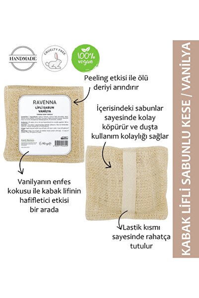 RAVENNA Doğal Kabak Lifli Keseli Vanilya Sabun 100 gram