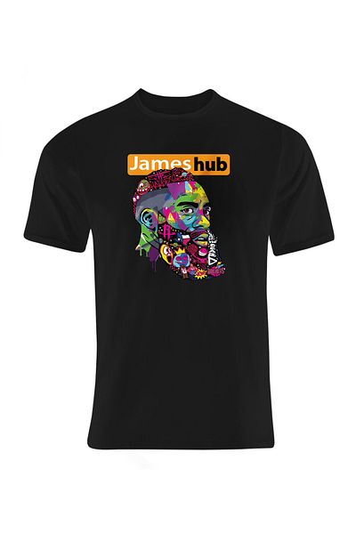 usateamfans Ανδρικό μαύρο μπλουζάκι James Hub