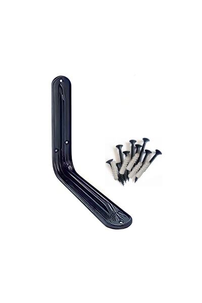 AKSUFEZ Siyah Lüx 10 X 15 Cm Raf Altı Aparatı Ayağı L Demir Köşe Konsol Sabit...