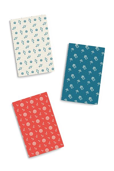 CoNotes Unlined Notepad Set of 3 13x21cm