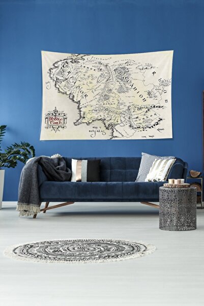 on the clouds Middle Eastern Map Stain Resistant Velvet Textured Fabric Wall Cloth Wall Carpet Tapestry