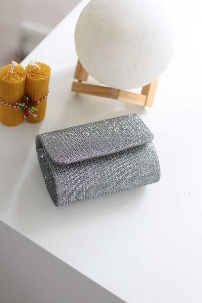 Moom Bag Γυναικεία βραδινή τσάντα φορέματος Mini Portfolio Platinum