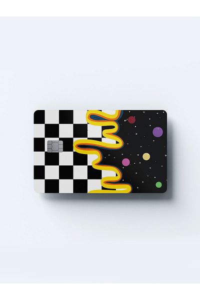 Planet Butik Checkered Sky Card Covering Sticker
