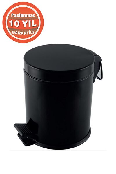 ÇELİK BANYO Stainless Steel Matte Black 3 Liter Pedal Bathroom Trash Can