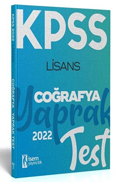 İsem Yayıncılık Isem 2022 Kpss Lisans Genel Kültür Coğrafya Yaprak Test