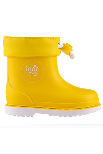 IGOR Unisex Çocuk Sarı Su Geçirmez Yağmur Kar Çizmesi  W10225 Bimbi Nautico