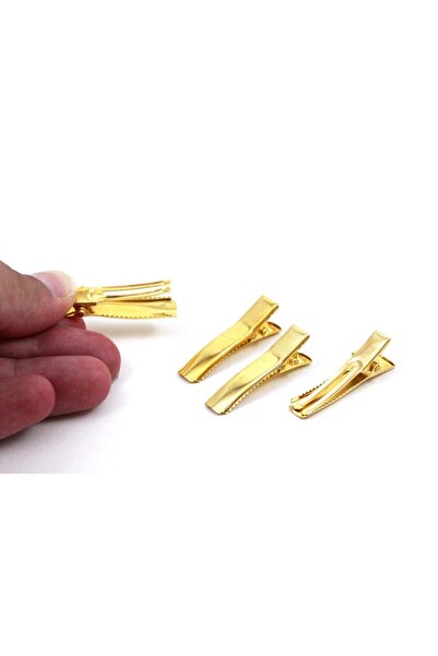 yfhobi 10 Adet - 3.5 Cm Sarı Kaplama Çatal Maşa Toka, Pens Toka, Timsah Toka,...