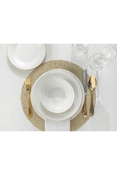 English Home Sirius Porselen 24 Parça 6 Kişilik Yemek Takımı 27-23-19-16 Cm Gold