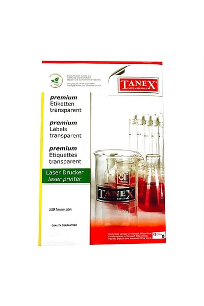 Tanex Tw-2044 48,5x25,4 Mm Transparent Laser Label 25 Pieces/Pack