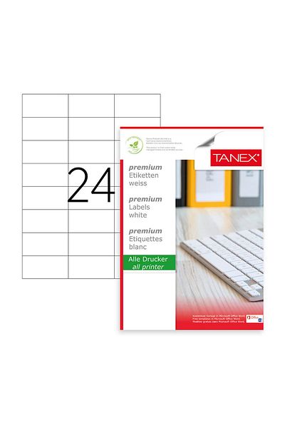 Tanex Tw-2037 600 τμχ Διαφανές αυτοκόλλητο λέιζερ - 70x37,125mm