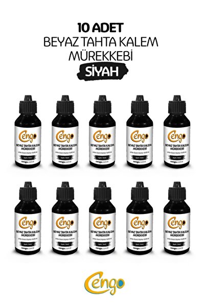 Cengo 10 Adet Tahta Kalemi Mürekkebi 100 Ml - Siyah