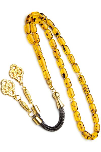 OTTOTESBİH Erkek Hediyelik Kapsül Kesim Fosilli Toz Kehribar Tesbih