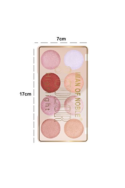 IMAN OF NOBLE 8 Color White Highlighter - Pearlescent Eyeshadow Palette, 843d Model No:2
