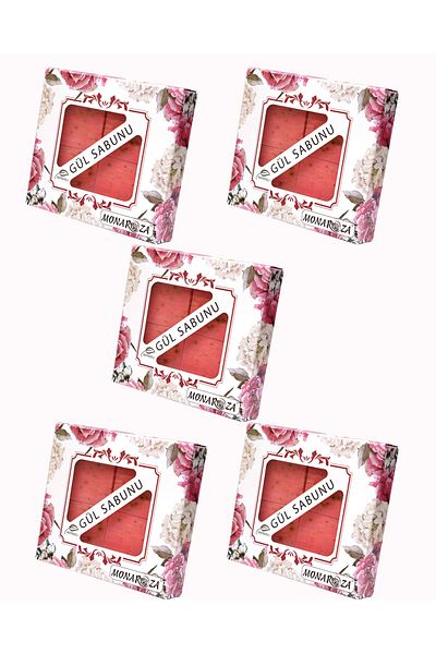 MonaRoza 4-Piece Rose Soap Set 5-Piece 5 Boxes X 4x75 gr