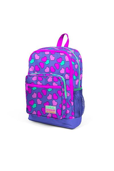 Coral High 23463 Kids Lavender Pink Heart Patterned Four Compartment O