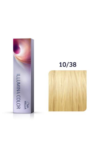 Wella Professionals Illumina Χρώμα Μόνιμη Βαφή Μαλλιών 10/38 Ανοιχτό Λαμπερό ...