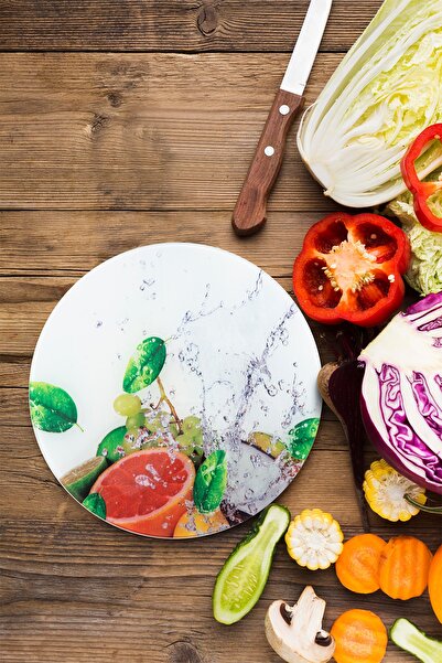 enc home لوح تقطيع منقوش بالحمضيات وصينية عرض