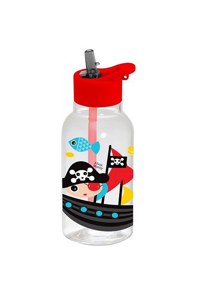 Herevin 460 Cc Pirate Patterned Drawstring Straw Flask - 161813 -380