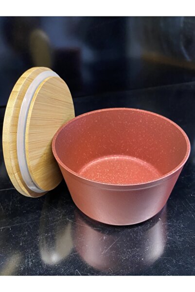 En Ucuz Mağaza 16 Cm Vacuum Bamboo Lid Granite Storage Container Can Be Used in Stove, Fire and Oven Red