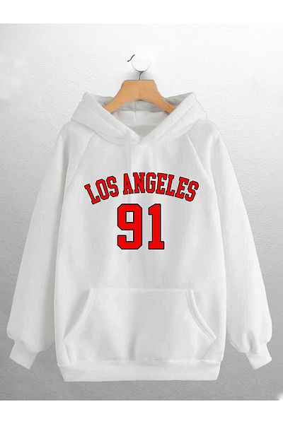CANDEL Φούτερ Unisex με κουκούλα Los Angeles 91 με στάμπα