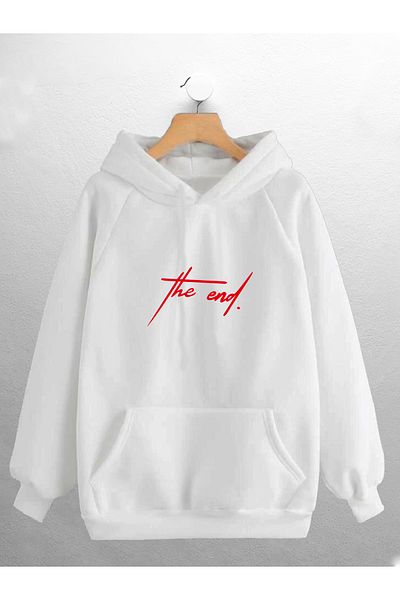 CANDEL Φούτερ Unisex με κουκούλα The End Text Printed