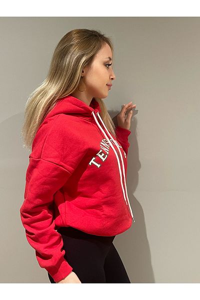 so much Women's Hooded Tennis Club Printed Sweatshirt