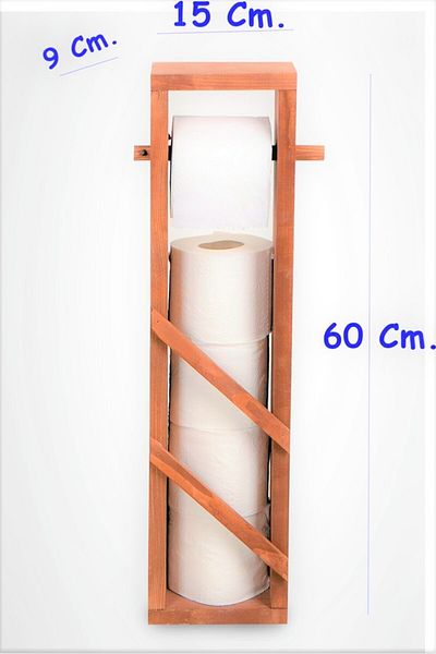 Ahtek Natural Wooden Toilet (wc) Paper Holder Toilet Paper Stand
