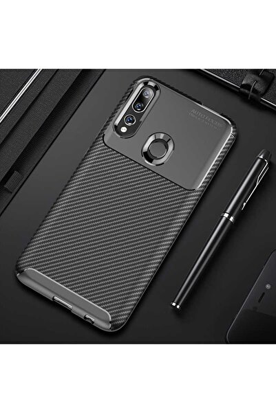 kılıffuarı Huawei Y9 Prime 2019 Kılıf Karbon Tasarım Negro Silikon Kapak