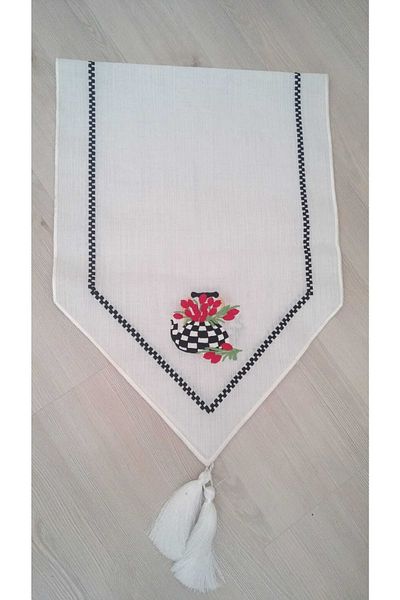 HİFA Runner brodat alb negru