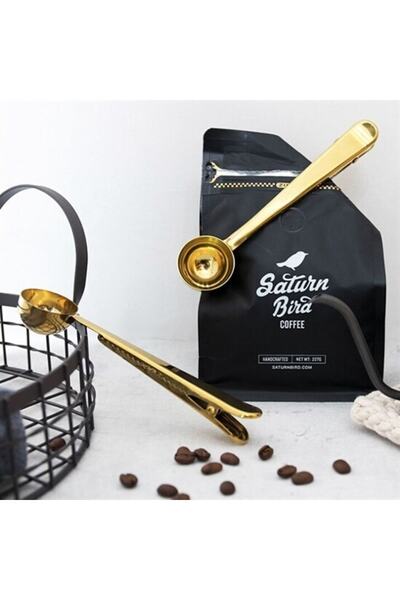 Buffer Coffee Measuring Spoon with Gold Latch - Multifunctional Stainless Steel