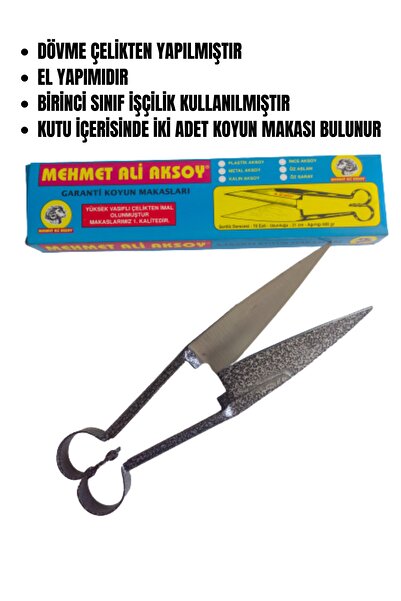 AKSOY Yatağan Koyun Makası - Dövme Çelikten El Yapımı - 2 Adet Fiyatıdır