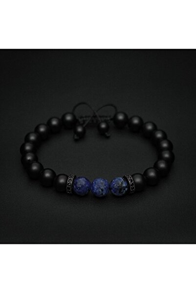 Alnis Atelier سوار من الحجر الطبيعي من اللازورد والعقيق غير اللامع