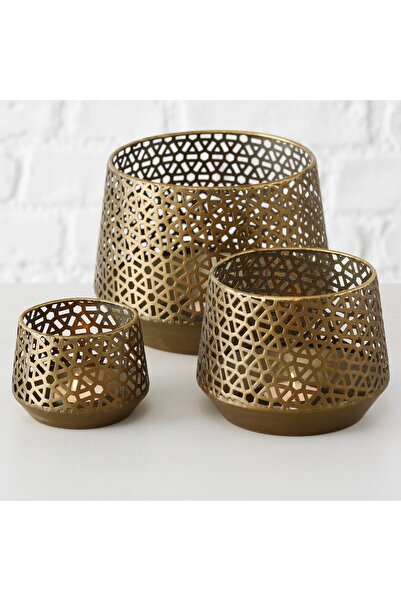 BOLTZE HOME 3'lü Gold Rüzgar Lamba 7cm-10cm-13cm Seti