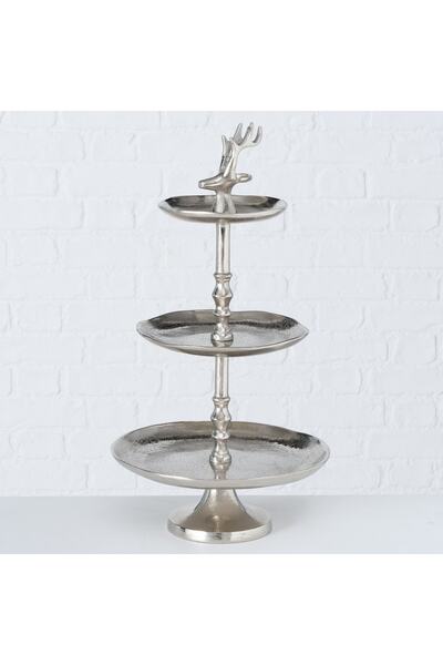 BOLTZE HOME Gümüş Dekoratif Raflı Stand 49cm