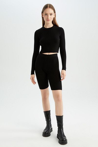 DeFacto Pulover de tricotaj crop de bază Slim Fit