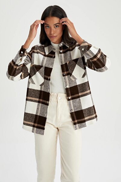 DeFacto Oversize Fit Retro Ekoseli Oduncu Gömlek Tunik