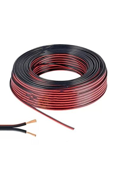 KG GROUP Kablo 2 X 0,75 Mm Bitişik Yassı Kordon Hoparlör Kablosu Siyah Bakır 5 Metre