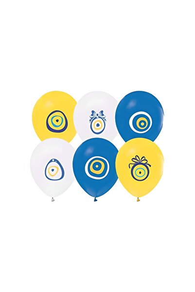 Mini Parti بالون مختلط بطبعة عين الشر من Mini Party Store مقاس 12 بوصة