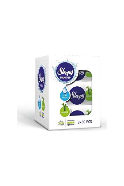 Sleepy منشفة تنظيف الوجه من الخيزران 60 ورقة (3pk*20)